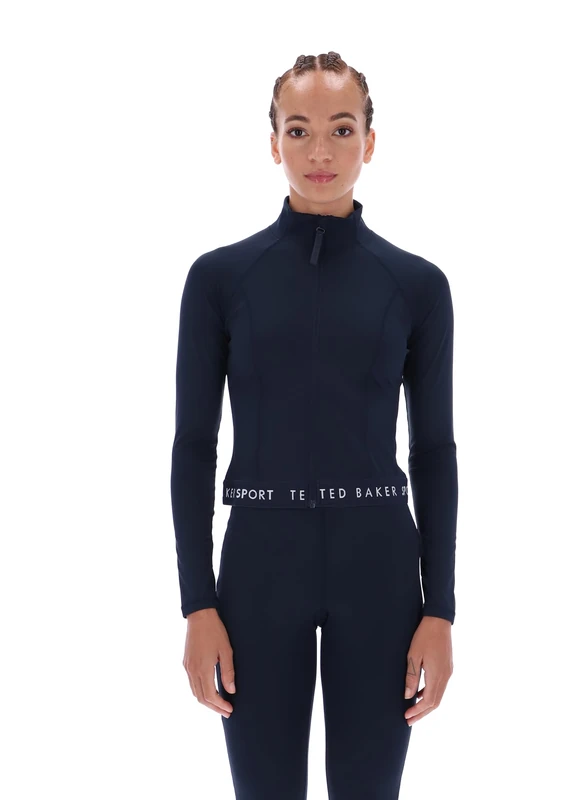 Ted Baker Sport Women's Marie Essentials Cropped Zip-Up Jacket, Navy, Small