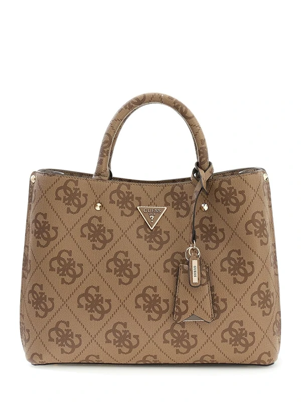 GUESS shoulder bag Meridian II Girlfriend Satchel Latte Logo brown