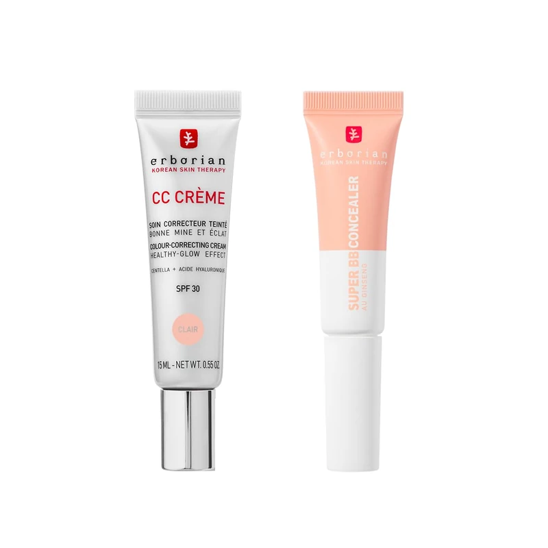 Erborian - CC Cream with Centella Asiatica Clair 15 ml - Color Correcting Cream + Super BB Concealer Clair 10 ml - High-Coverage Treatment Concealer Enriched - Image 1