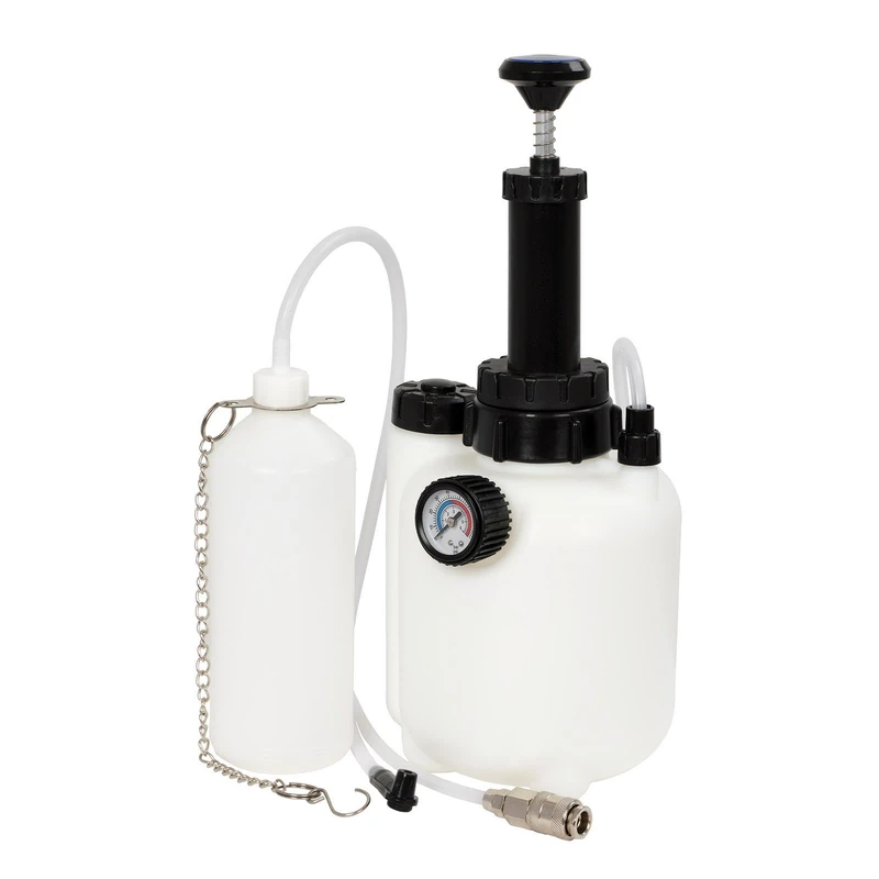 Draper Clutch and Brake Bleeding Kit - Pump-Action Manual Bleeder for One-Person Operation, 3L Hydraulic Reservoir, 1L Waste Bottle & Pressure Gauge - Image 1