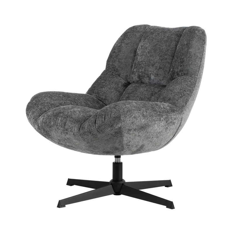 Silverdale lounge Chair with Swivel Function Grey Chenille, 76 x 81 x 84cm (W x D x H)