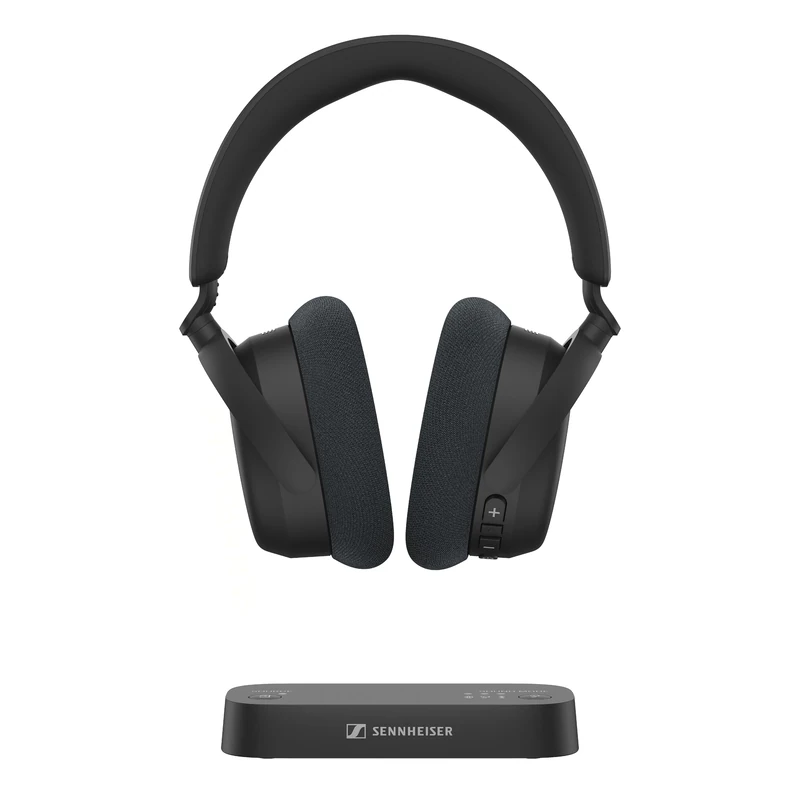 Sennheiser RS 255 TV Headphones - Bluetooth Headphones and Transmitter Bundle - Low Latency Wireless Headphones with Virtual Surround Sound, Speech Clarity and Auracast Technology - 50 h Battery