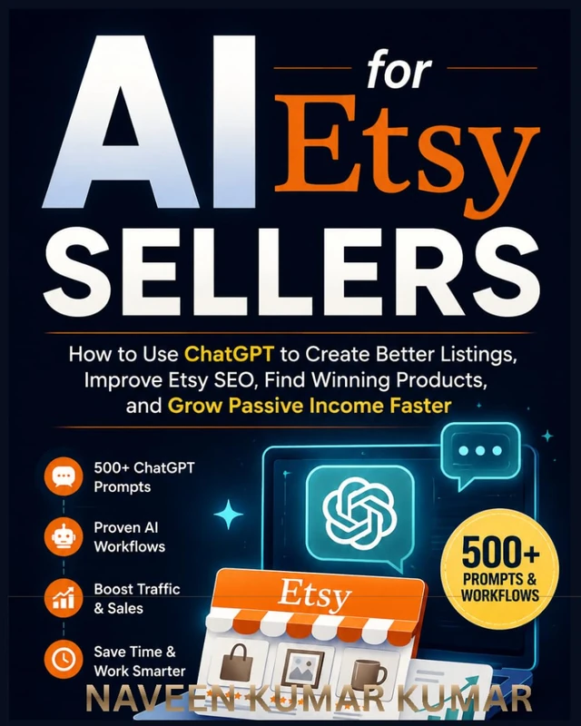 AI for Etsy Sellers: 500+ Prompts and Workflows to Create Better Listings, Get More Traffic, and Increase Sales: 4 (AI for Online Business Series) - Image 1