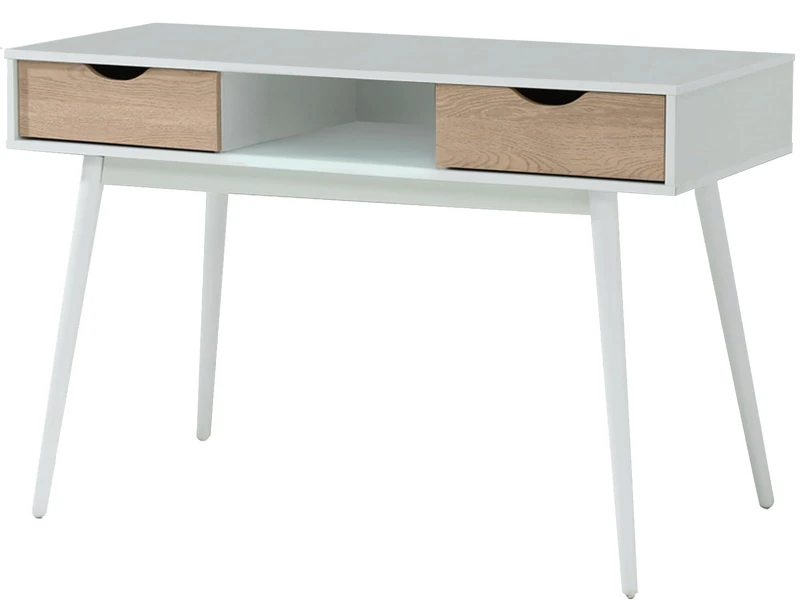 Scandi Desk with 2 drawers in White Grey Oak