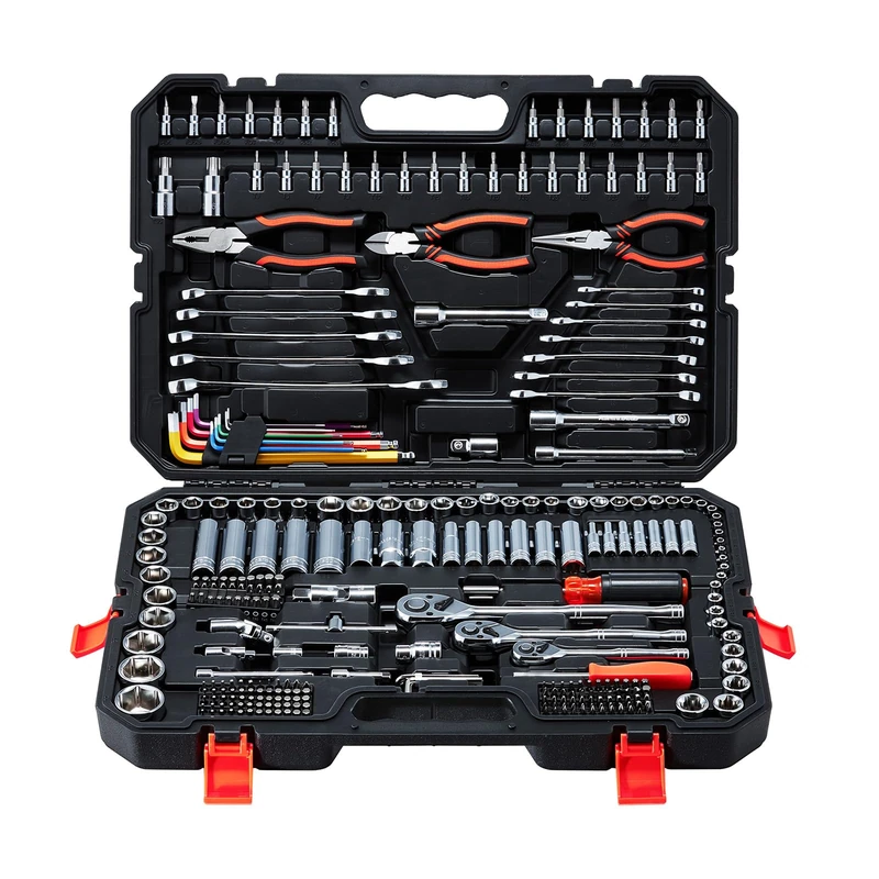 VEVOR Mechanics Tool Set, 314-Piece Kit with 1/4, 3/8 and 1/2 in Drives