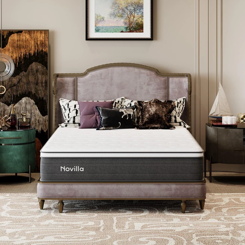 Novilla 3FT Single Mattress 22cm – Hybrid Pocket Sprung Mattress, Medium Firm, AirFlow Wave Foam, Edge Support, Mattress in a Box (90x190cm)