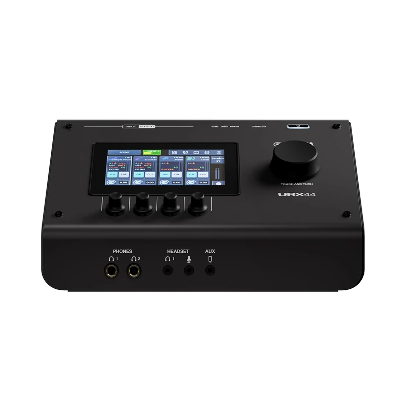 YAMAHA URX44 USB-C Audio Interface – Compact 6-In/4-Out Interface with 32-Bit/192kHz Audio, Touch LCD Control, Built-In DSP Mixing, Auto Gain and Multi-Track Recordings – Black