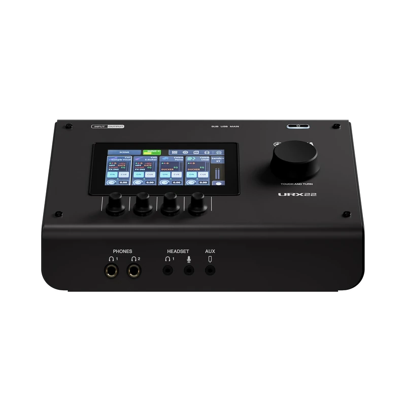 YAMAHA URX22 USB-C Audio Interface – Compact 4-In/2-Out Interface with 32-Bit/192kHz Audio, Touch LCD Control, Built-In DSP Mixing & Effects for Creators and Musicians – Black