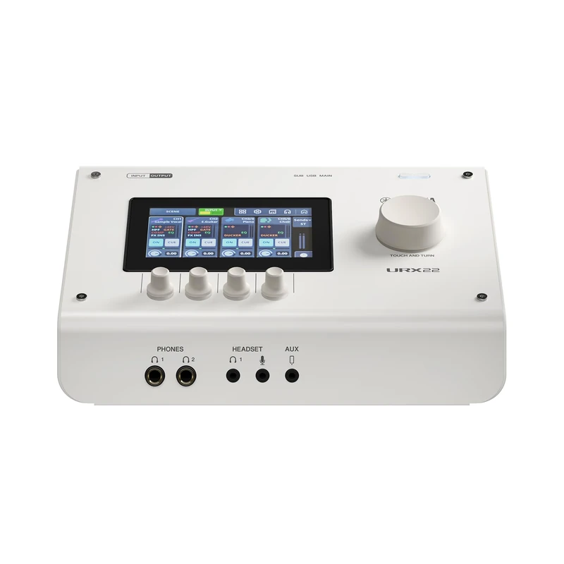 YAMAHA URX22 USB-C Audio Interface – Compact 4-In/2-Out Interface with 32-Bit/192kHz Audio, Touch LCD Control, Built-In DSP Mixing & Effects for Creators and Musicians – White