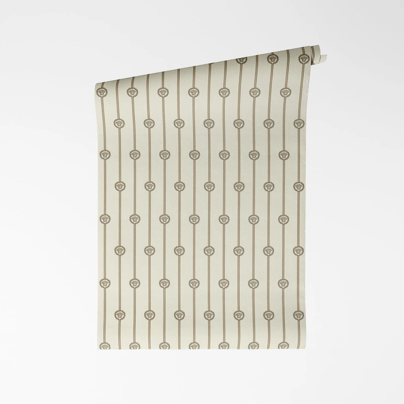 A.S. Création Versace VI I Love Baroque 791735 Non-Woven Wallpaper - Baroque Ornament with Floral Vines Glossy Vinyl Surface Design Wallpaper 10.05 m x 0.70 m White/Black