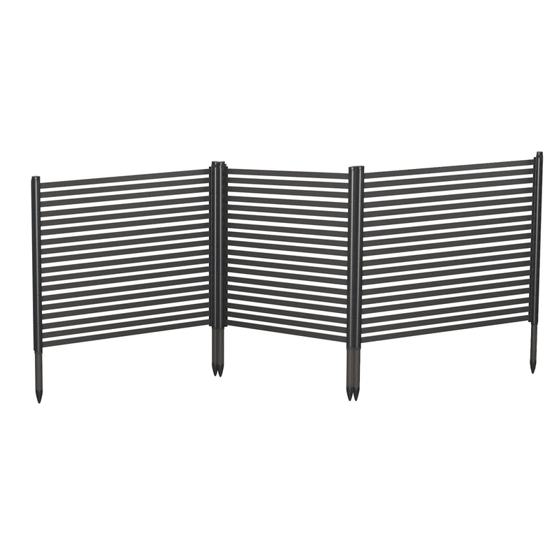 Metal Privacy Screen, 3-Panel No Dig Rust-Resistant Animal Barrier, Decorative Outdoor Fence for Patio, Flower Beds, Vegetable Gardens