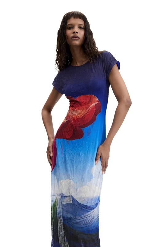 Desigual Vest_tesa Dress Women, Blue, M