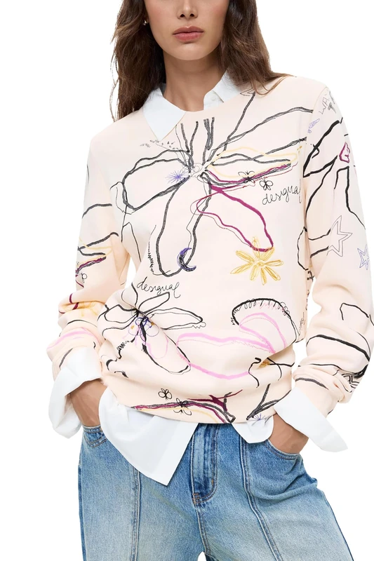 Desigual Women's White Sweatshirt M