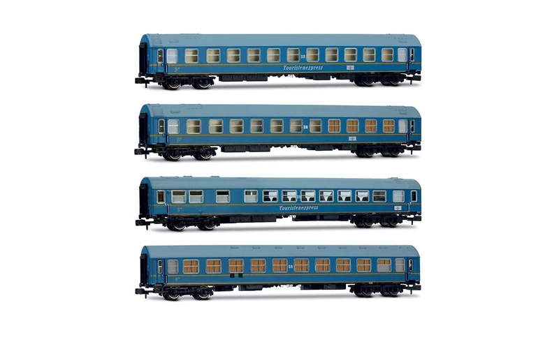 Arnold HN4481 DR, 4-unit pack, "Tourex" set 2/2, blue livery, WR + SD + 2 x WLAB, ep. III Rolling Stock - Coaches