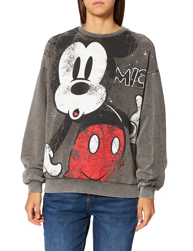 Desigual Sweat_Mickey Sweatshirt Women, Black/White, S