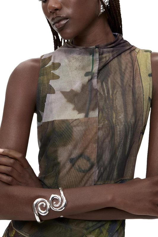 Desigual Vest_vilna Women's Casual Dress, Green, XL
