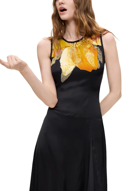 Desigual Vest_rímini Dress Women, Black/White, S