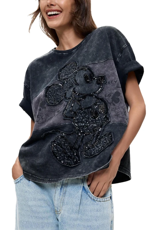 Desigual T-Shirt T-Shirt Women, Black/White, XS