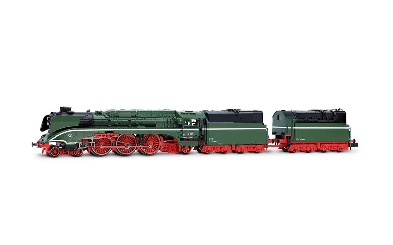 Arnold HN2665 DR, steam locomotive 02 0201-0, fuel tender, chrome green w. white decor line, w. add. tender ep. V Locomotive - Steam