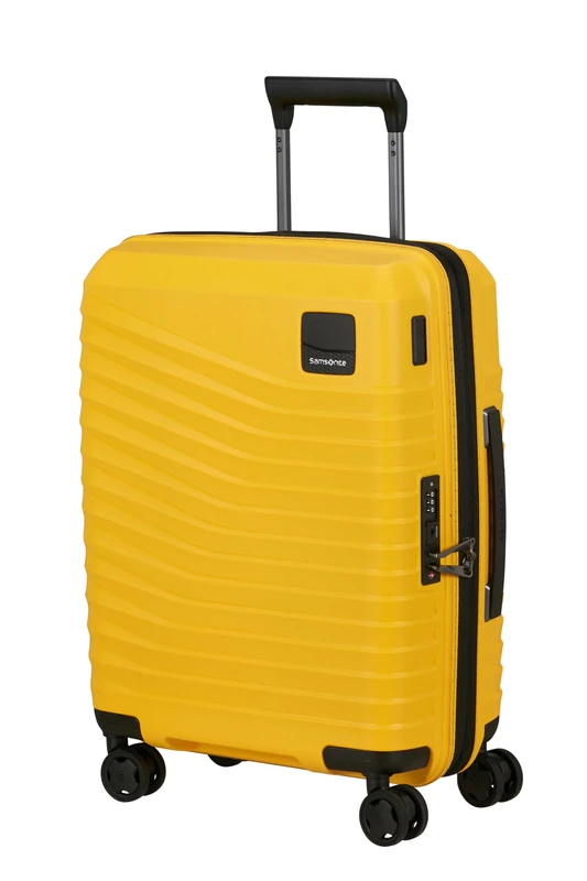 Samsonite Intuo - Hard case Hand Luggage 55 x 40 x 20 cm - Expandable Cabin Trolley for Ryanair & Most Airlines, 39/45 L, Yellow (Citrus)