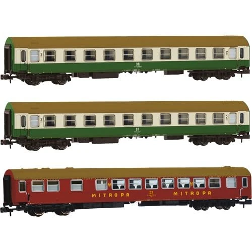 Arnold HN4483 DR, 3-unit pack OSShD type B coaches, green/beige livery, WR + 2 x B, ep. IV Rolling Stock - Coaches