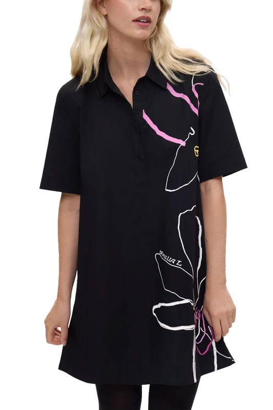 Desigual Vest_Lyra Women's Casual Dress, Black/White, XL