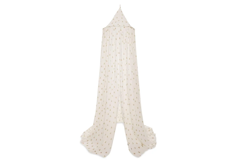 Jollein Canopy - Mini Teddy Bear - Height 245cm - Bed Canopy for Baby & Nursery - OEKO-TEX Certified - With Mini Teddy Bear Print