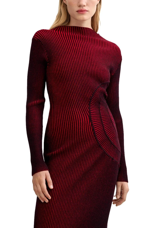 Desigual Bloody Dress Women - Red Long Knit Vest