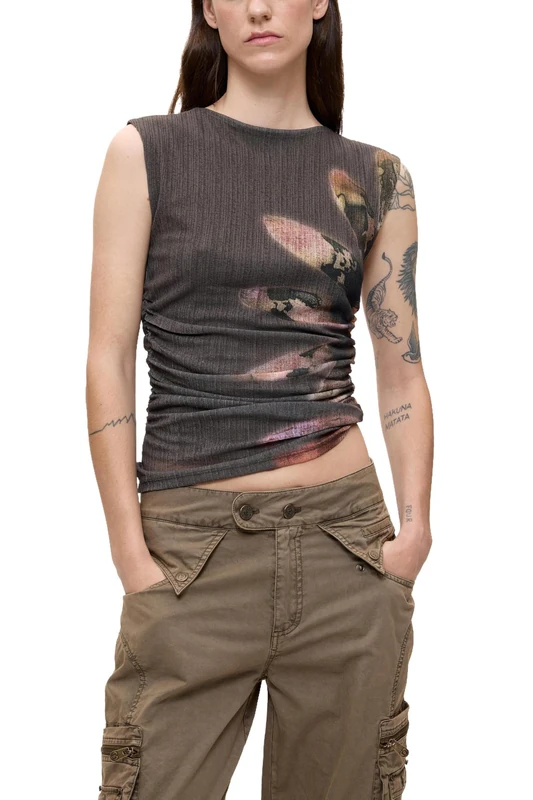 Desigual TS_UMA Women's T-Shirt, Black/White, L