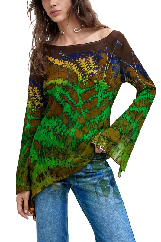 Desigual Women's Blouse Green S