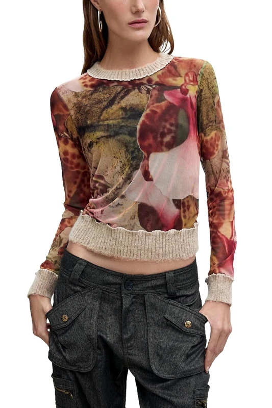 Desigual Women's T-Shirt Brown M
