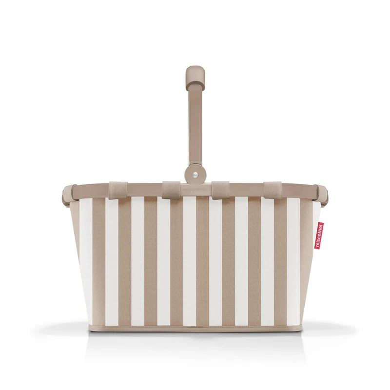 reisenthel Carrybag Sturdy Shopping Basket with Lots of Storage Space and Practical Inner Pocket - Elegant and Water-Repellent Design, Summerstripes Coffee, 28 x 48 x 29 cm, Modern