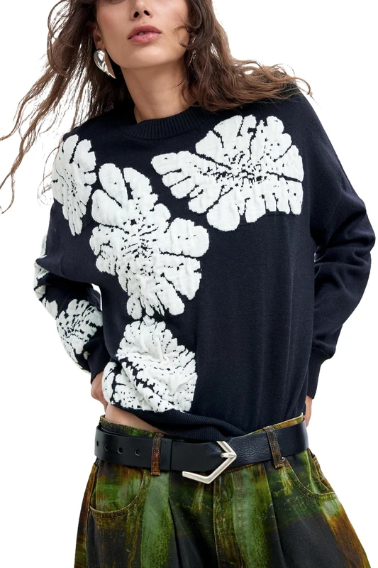 Desigual Jers_Bubbles_Lacroix Women's Sweatshirt, Black/White, L