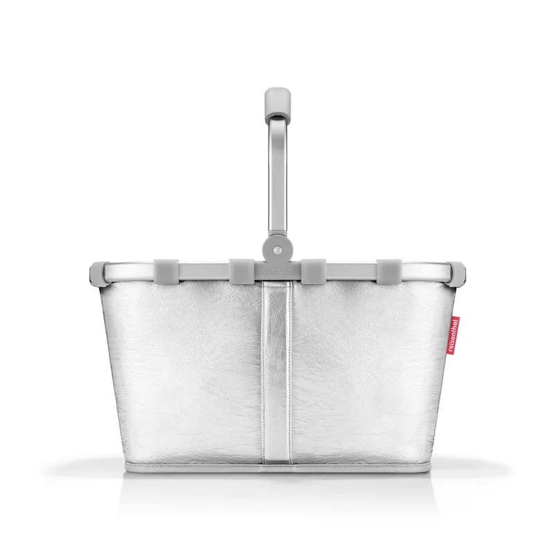 reisenthel Carrybag Sturdy Shopping Basket with Lots of Storage Space and Practical Inner Pocket - Elegant and Water-Repellent Design, Silver Crackle, 48 x 29 x 28 cm (B x H x T), Contemporary