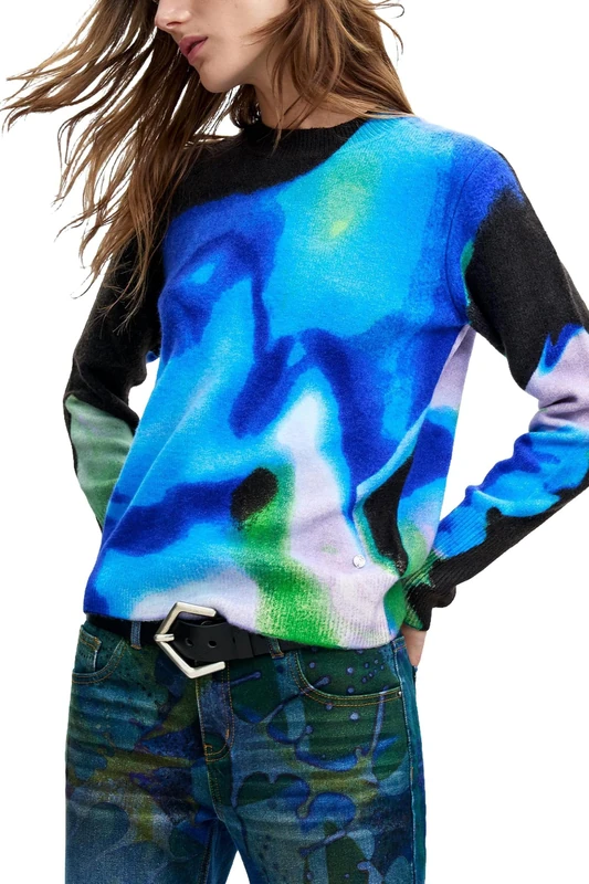 Desigual Jers_Clouds_Lacroix Sweatshirt Women, blue, M