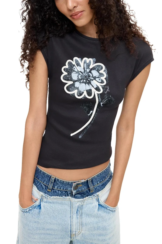 Desigual TS_Shyla T-Shirt Women, Black/White, L