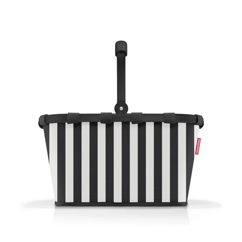 reisenthel Carrybag Sturdy Shopping Basket with Lots of Storage Space and Practical Inner Pocket - Elegant and Water-Repellent Design, Summerstripes Black, Standard Size, Modern