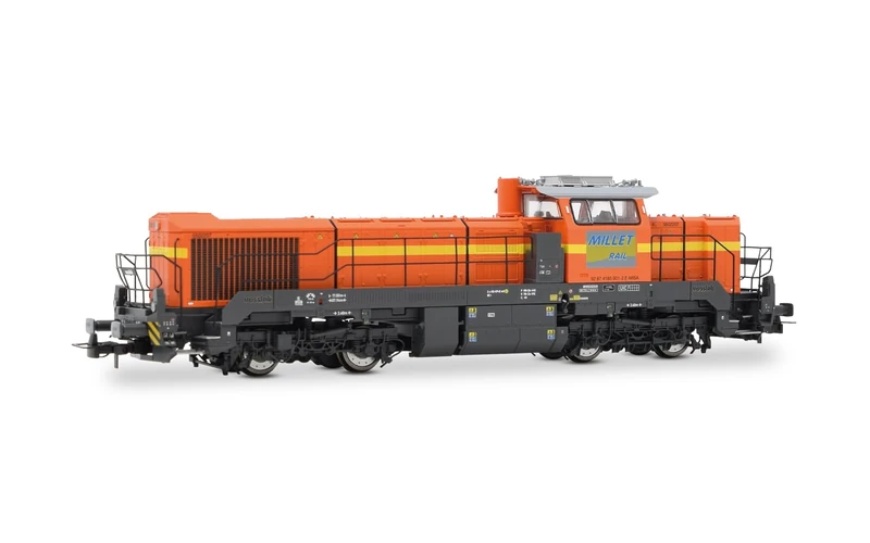 Jouef HJ2472S Millet Rail, Vossloh DE 18 diesel locomotive, orange/grey livery, ep. VI, with DCC Sound Decoder Locomotive - Diesel