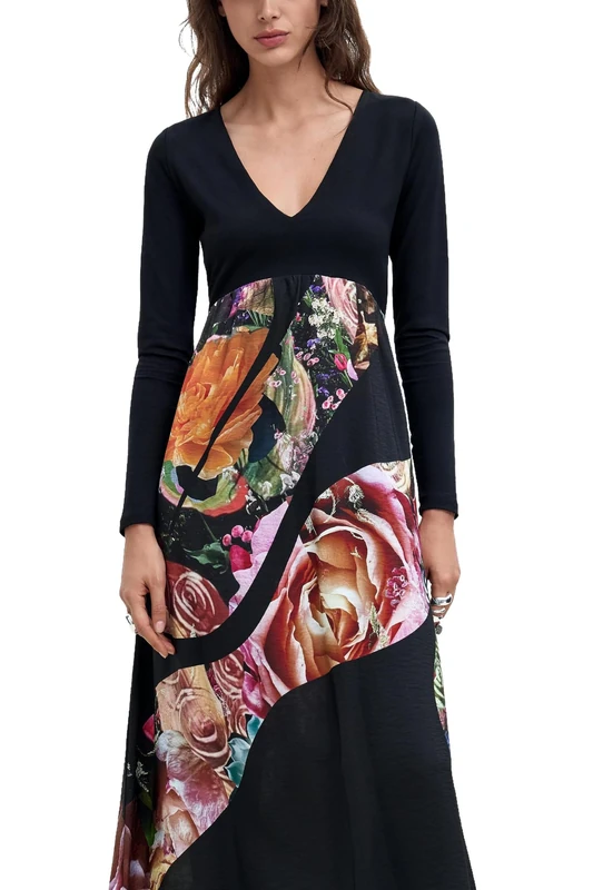Desigual Vest_Bouquets_Lacroix Dress Women, Black/White, M