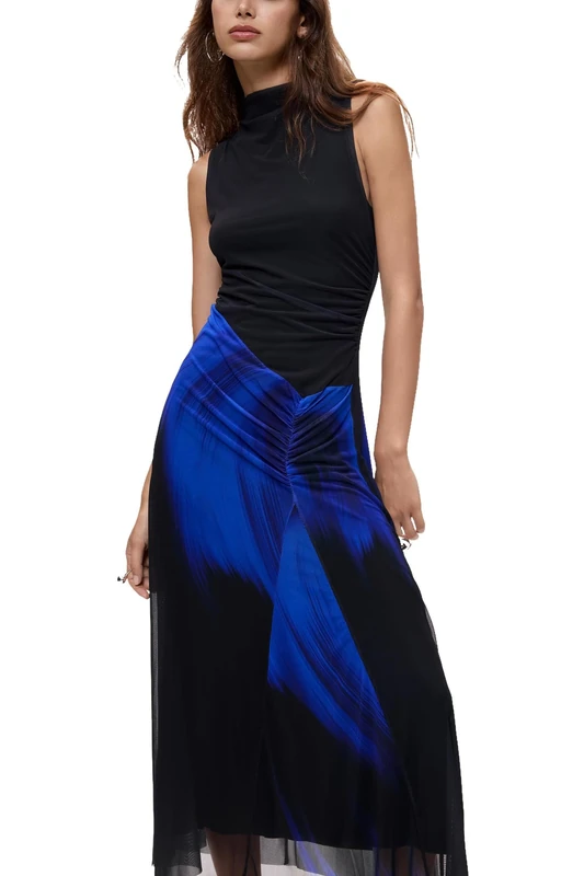 Desigual Vest_Istanbul Dress Women, Blue, L