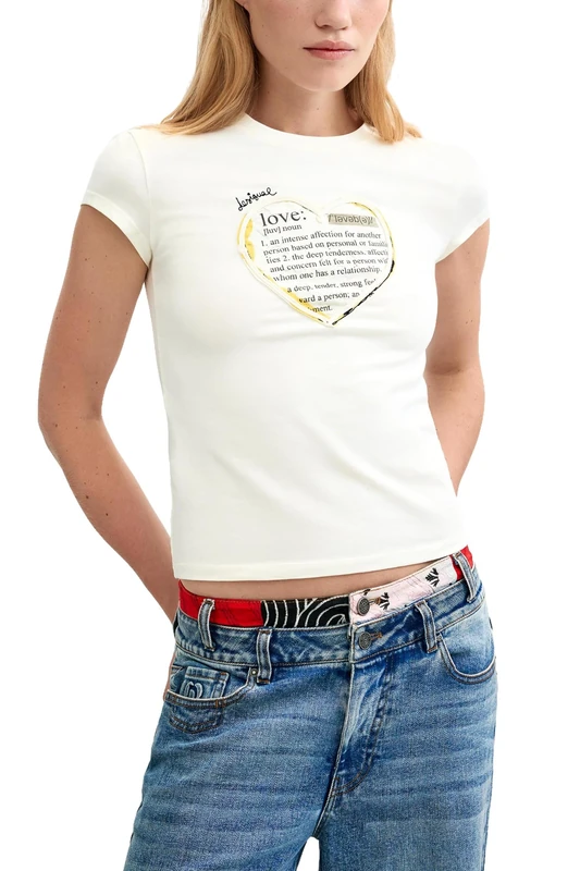 Desigual TS_Love T-Shirt Women, White, S