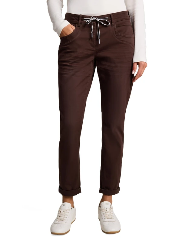 TOM TAILOR Damen Tapered Relaxed Hose mit Kordelzug