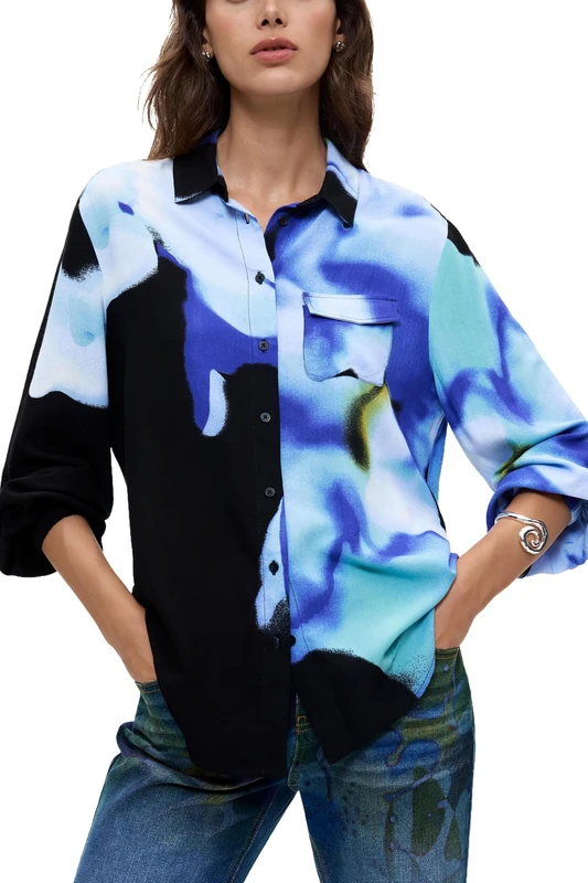 Desigual CAM_Spectrum_Lacroix T-Shirt Women, Blue, M
