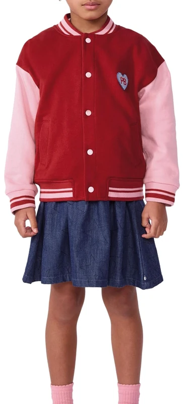 Petit Bateau Colorblock Children's Plain Cotton Teddy Jacket, 3 Years, Chili