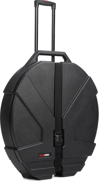 Gator Cases rotomoulded Hard-Shell case for 24" Cymbals, with Wheels, extendable Telescopic Handle and Padded dividers (GPCCYM24W)