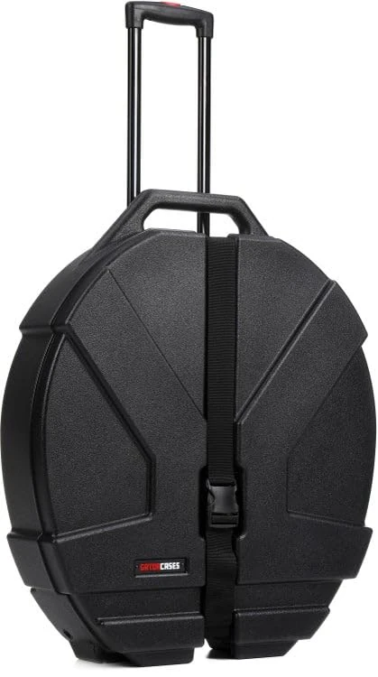 Gator Cases Rotationally Moulded Hard-Shell case for 22" Cymbals with Wheels, extendable Telescopic Handle and Padded dividers (GPCCYM22W)