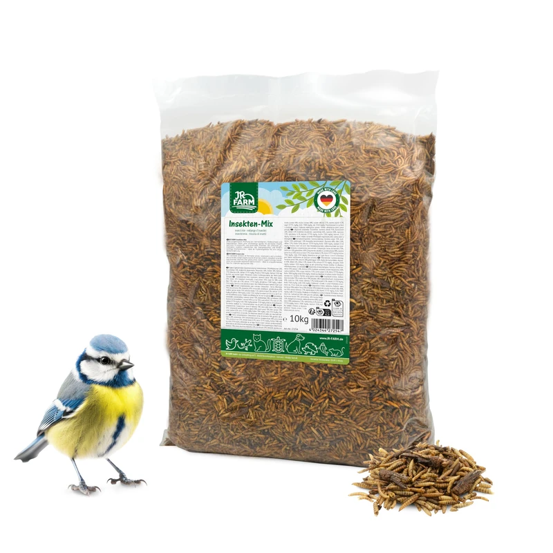 JR Farm Garden Insect Mix 10kg (Airtight Harves/Flourworms/Locusts, Protein Food)