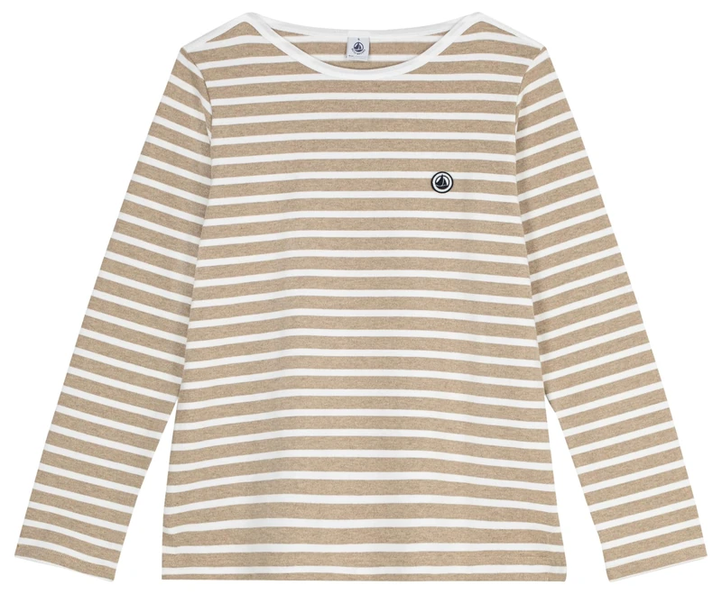 Petit Bateau Women's Cotton Long Sleeve Sailor, S, Beige