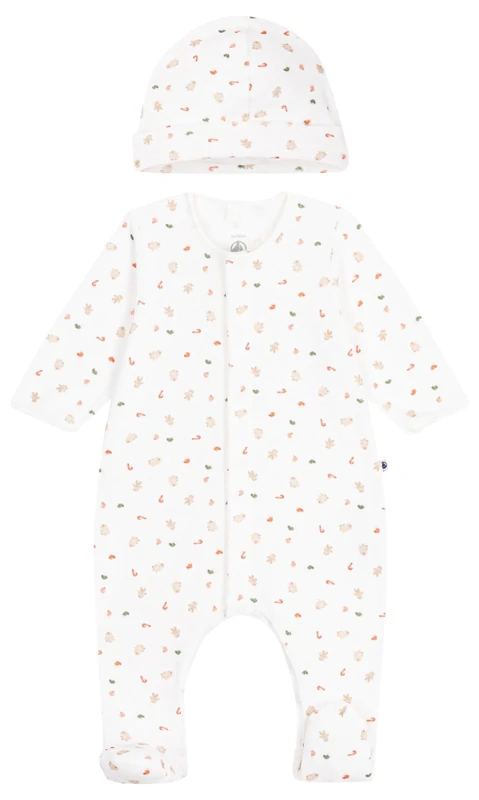 Petit Bateau Newborn Gift Set in Printed Cotton, Birth Variant 1