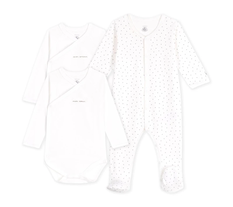 Petit Bateau Baby Gift Set in Cotton Printed with Little Hearts, 3 Months, Variant 1